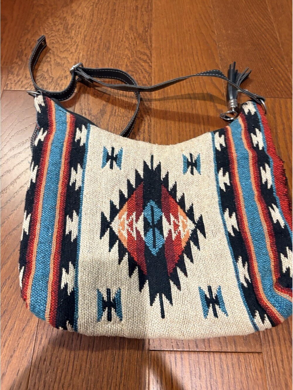 El Paso Saddleblanket Co Wool Crossbody Bag Southwest Aztec Boho Tote Purse - Picture 6 of 8